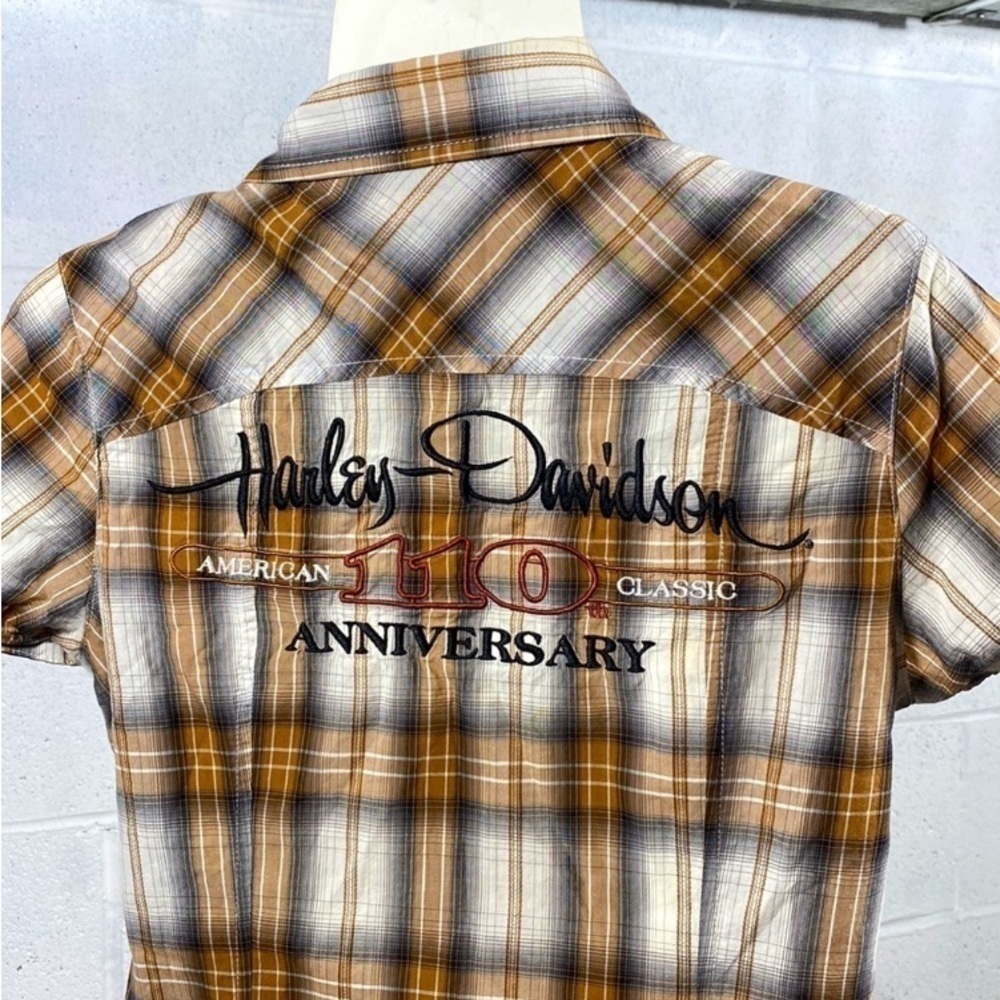 Harley-Davidson Plaid Shirt - Brown and Black